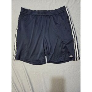 Adidas Navy Blue Mesh Athletic Shorts Mens XL 3 Stripe Basketball Gym Training
